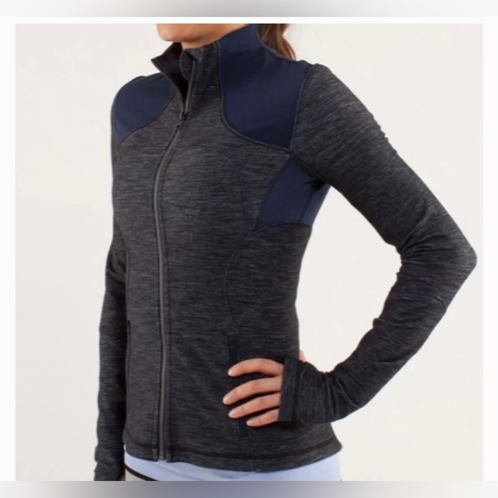 Lululemon Forme Jacket in reversible slub denim inkwell / inkwell NWOT- Sz 6 - Picture 9 of 13